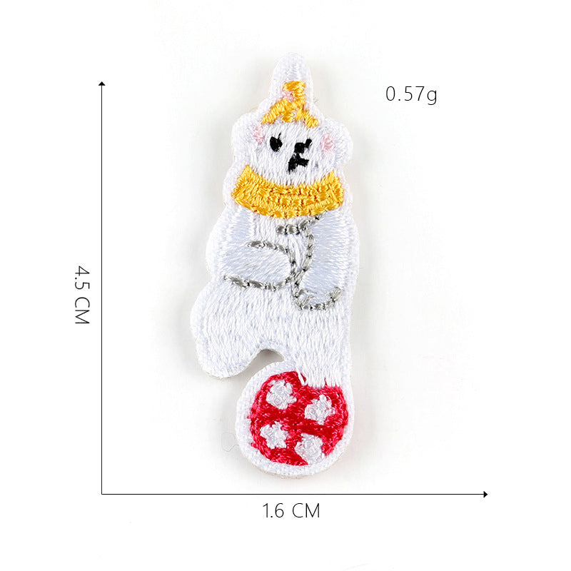 Embroidered patch cartoon animal bear flower DIY children's clothing accessories sewing ironing patch stickers jewelry patch