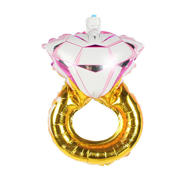 Large Diamond Ring Aluminum Foil Balloon Wedding Decoration Valentine's Day Decoration Proposal Diamond Slogan Aluminum Globos 4
