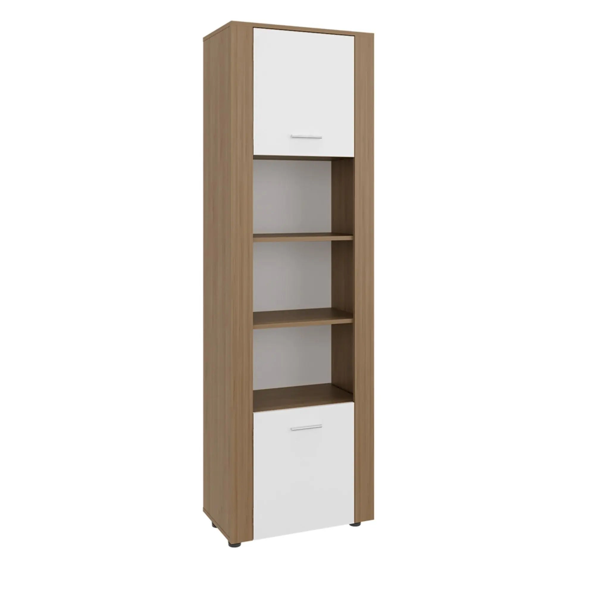 73" Beige Wood One Tier Bookcase with One Door Homeroots Office