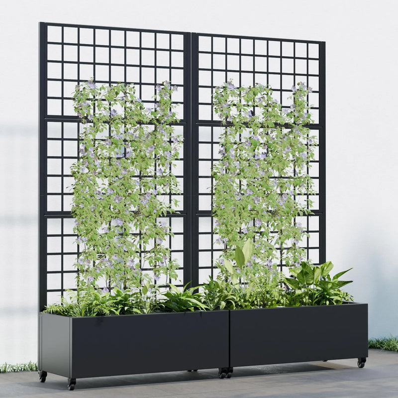 73" X 35" Black Geometric Galvanized Metal Rectangular Planter Box Homeroots Outdoor
