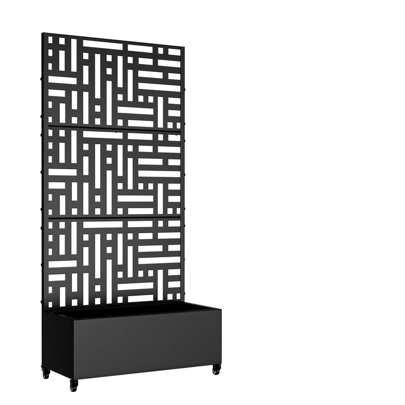 73" X 35" Black Geometric Galvanized Metal Rectangular Planter Box Homeroots Outdoor