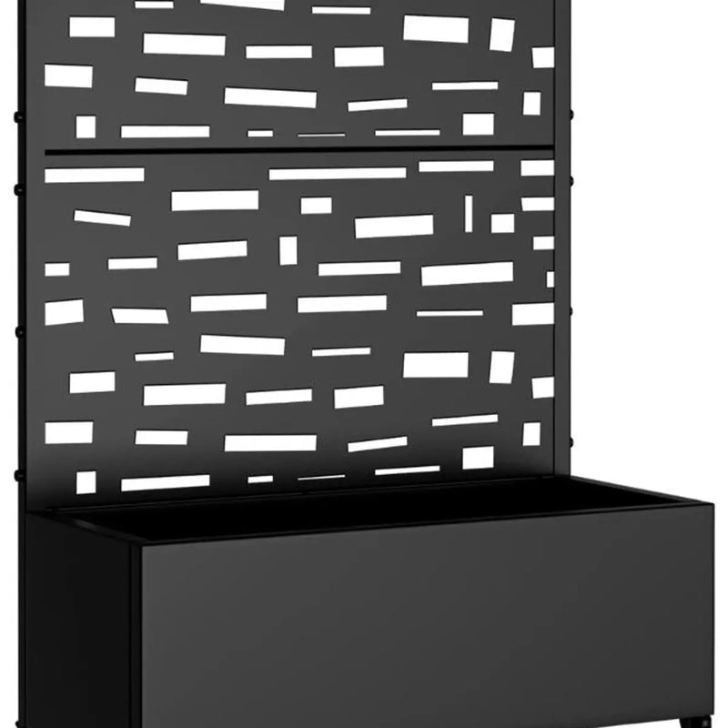 73" X 35" Black Geometric Galvanized Metal Rectangular Planter Box Homeroots Outdoor