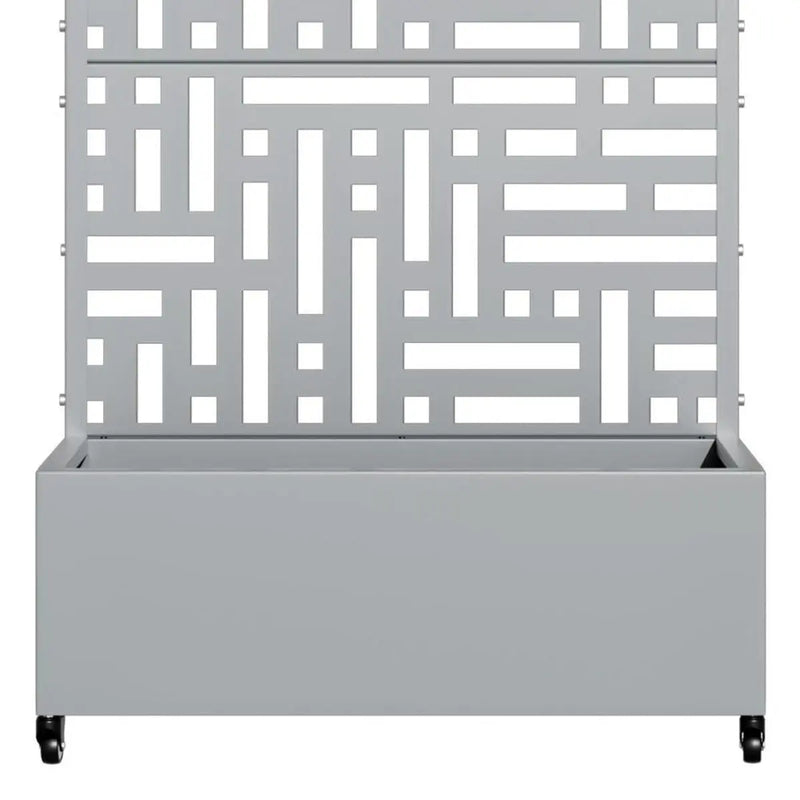 73" X 35" Gray Geometric Galvanized Metal Rectangular Planter Box Homeroots Outdoor