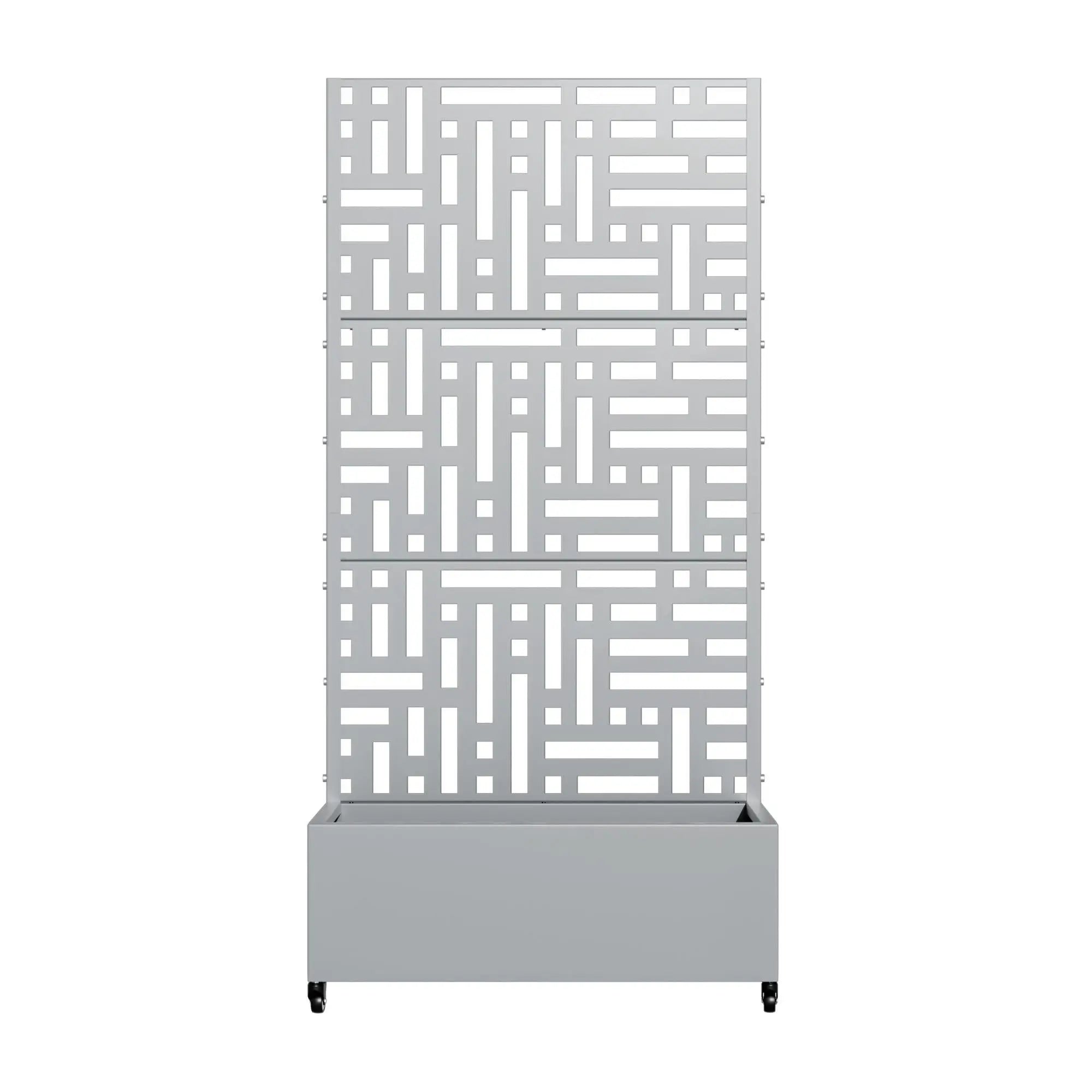 73" X 35" Gray Geometric Galvanized Metal Rectangular Planter Box Homeroots Outdoor