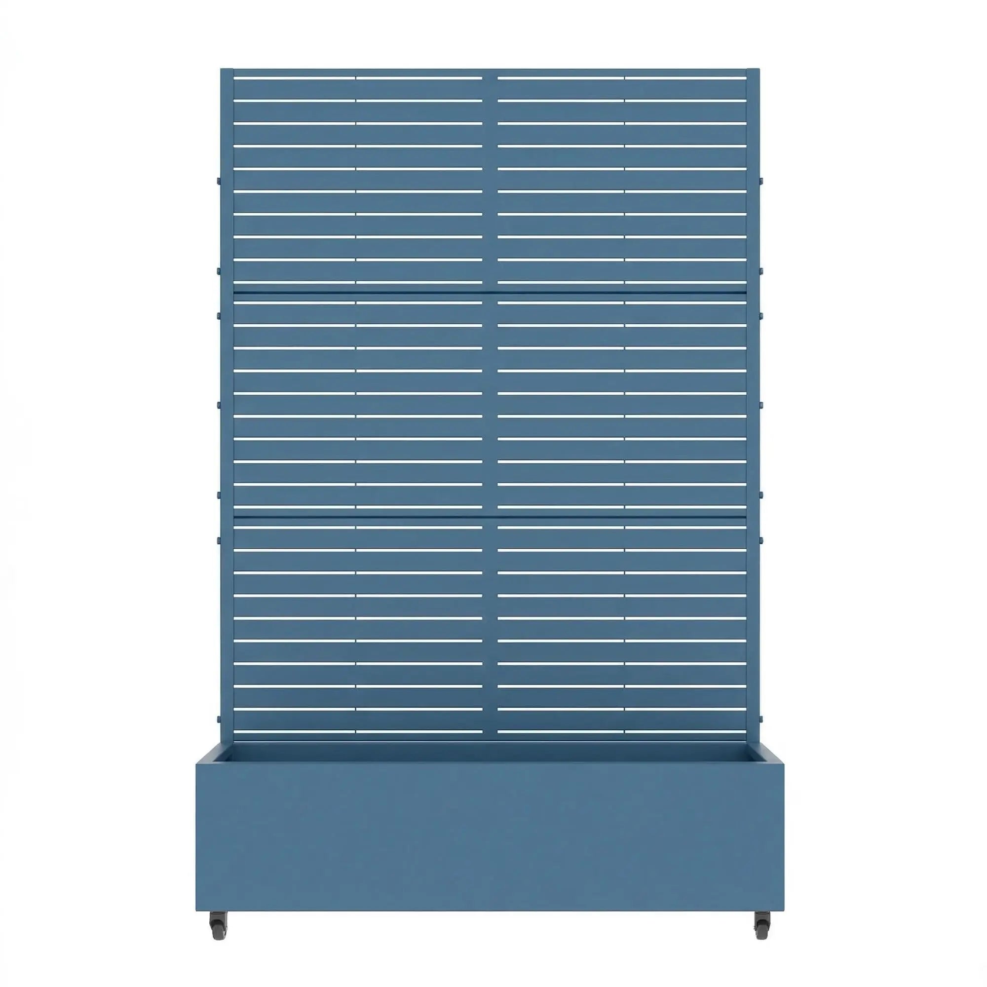 73" X 47" Blue Striped Galvanized Metal Rectangular Planter Box Homeroots Outdoor