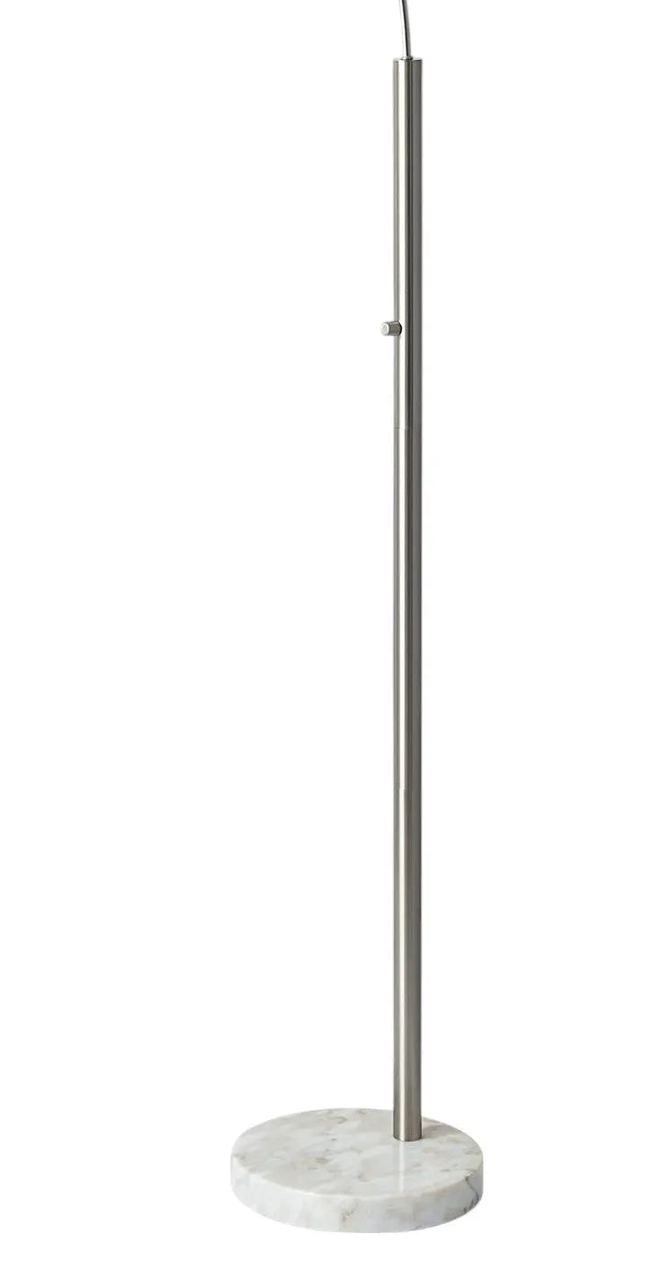 74" Silver Metal Arched Floor Lamp With Gray Linen Drum Shade - GreatEagleInc