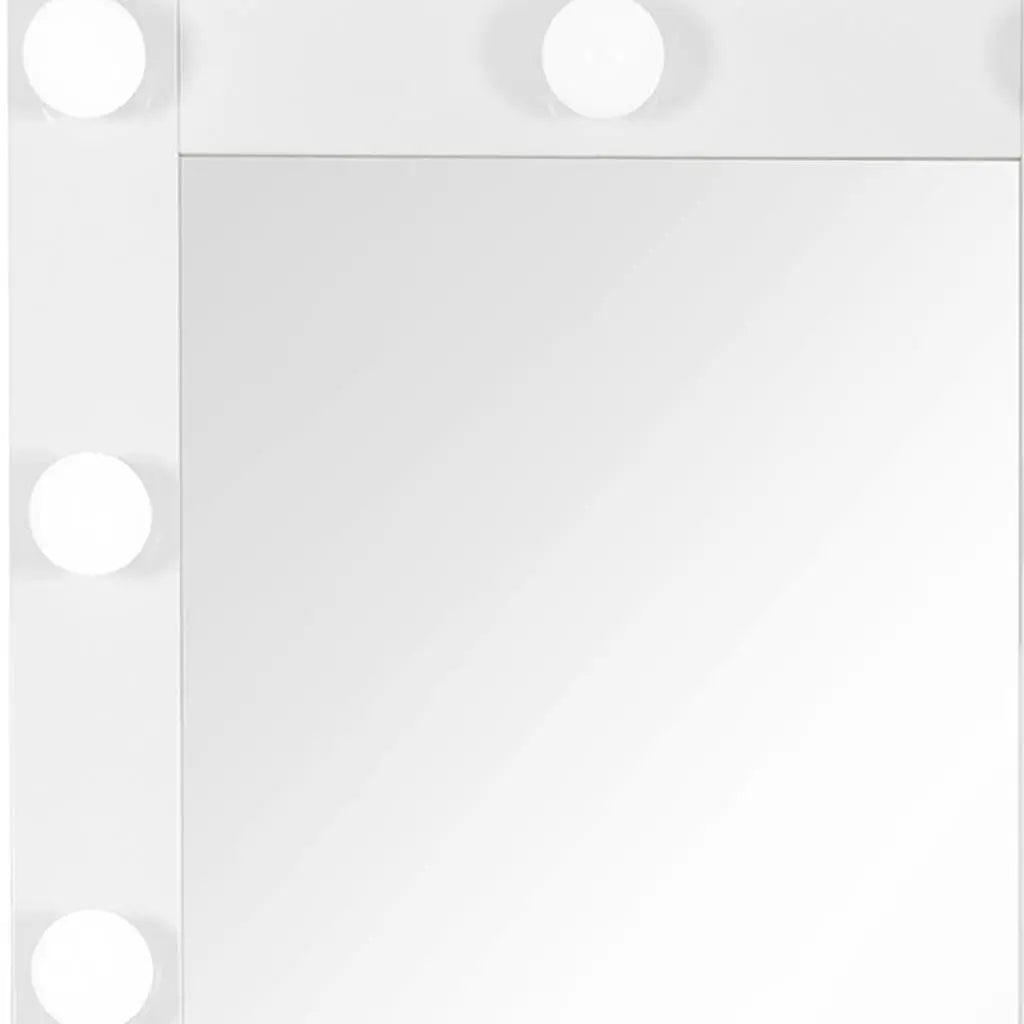 74" White Wood Lighted Freestanding Framed Full Length Mirror Homeroots Bed & Bath
