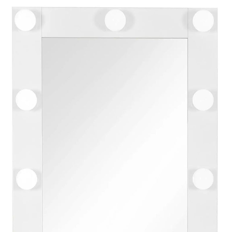 74" White Wood Lighted Freestanding Framed Full Length Mirror Homeroots Bed & Bath