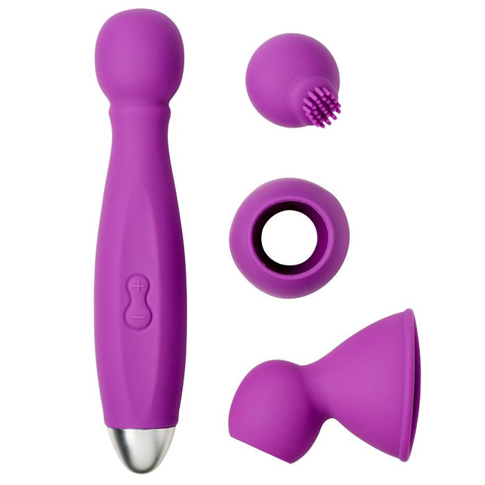 Cloud 9 Health & Wellness Wand Kit 9 Function Flexible Head Purple - GreatEagleInc