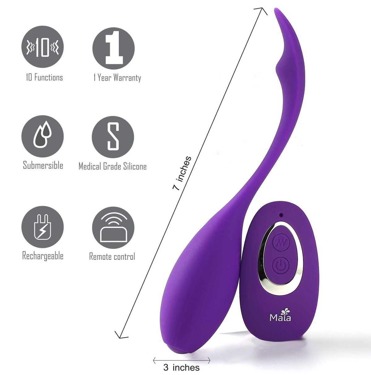 Syrene Maia Remote Luxury Bullet Vibrator - GreatEagleInc