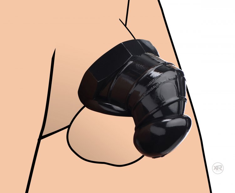 Master Series Detained Black Restrictive Chastity Cage - Adult Products