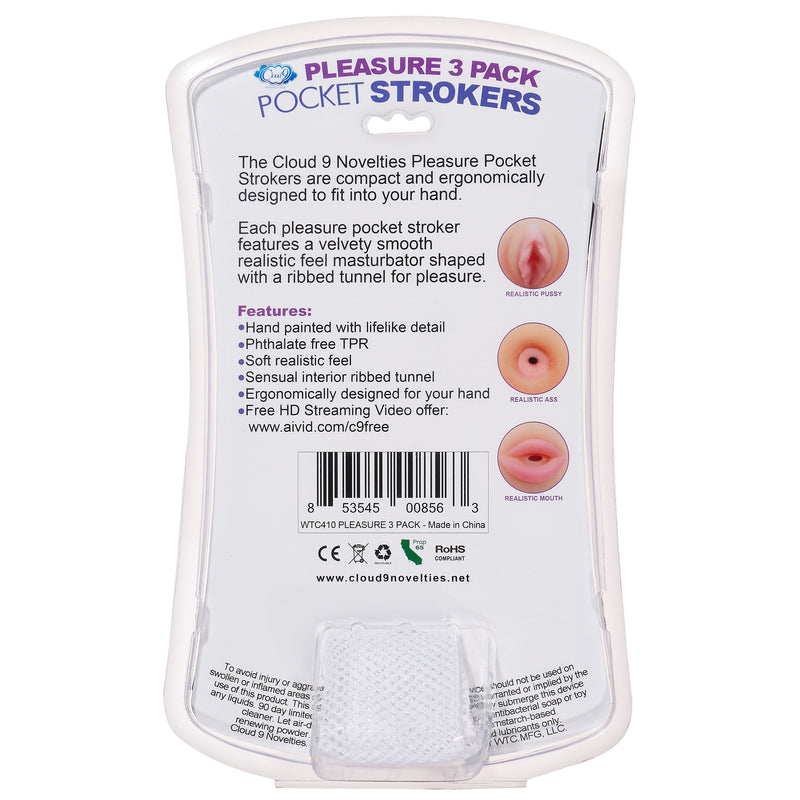 Cloud 9 Trio Stroker Pussy Ass Mouth Masturbator Kit - GreatEagleInc