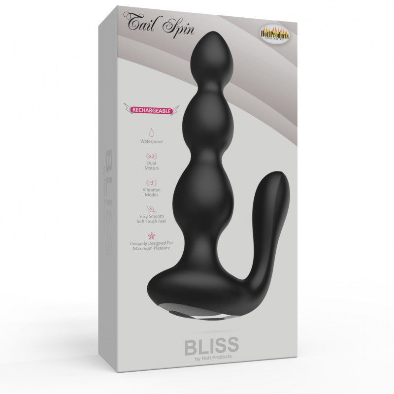 Bliss Tail Spin Beaded Anal Vibe Rechargeable Black Default Title