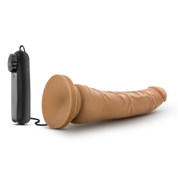 Dr. Skin 8.5 Vibrating Realistic Cock W/suction Cup Mocha" - GreatEagleInc