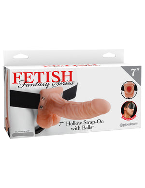 Fetish Fantasy 7 Hollow Strap On W/balls Flesh 