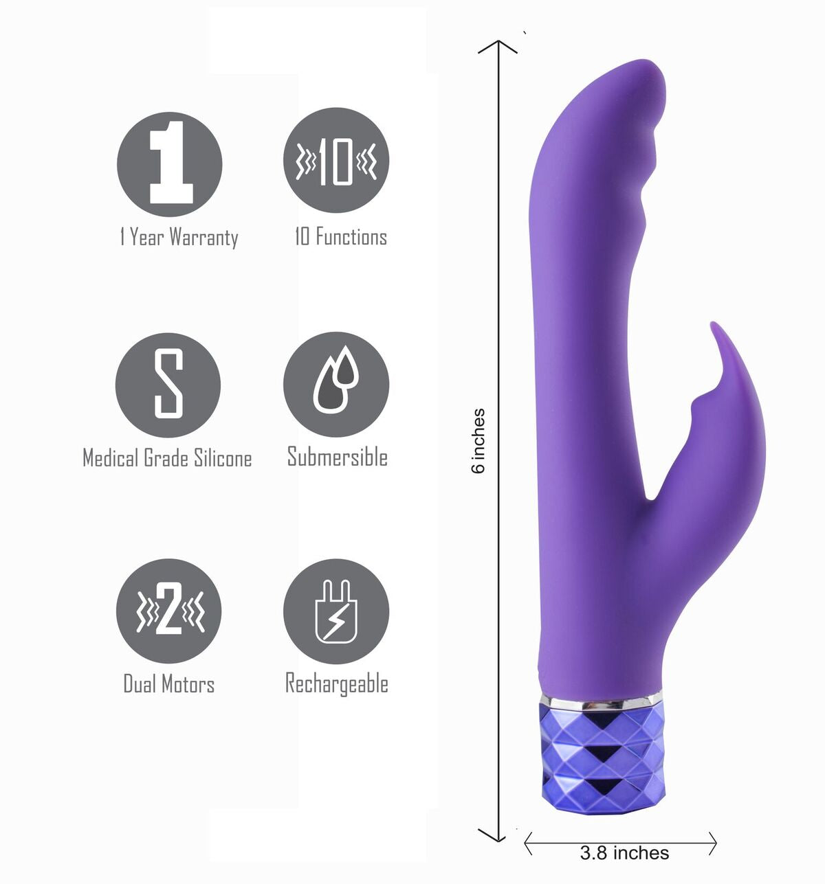Hailey Silicone Rabbit Purple - GreatEagleInc
