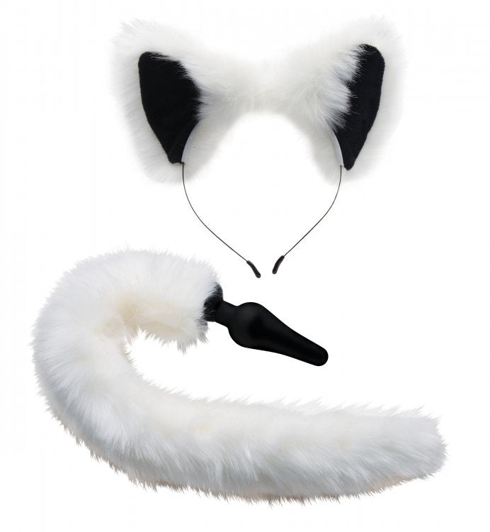Tailz White Fox Tail & Ears Set - GreatEagleInc