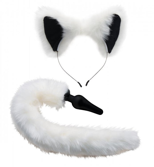 Tailz White Fox Tail & Ears Set - GreatEagleInc
