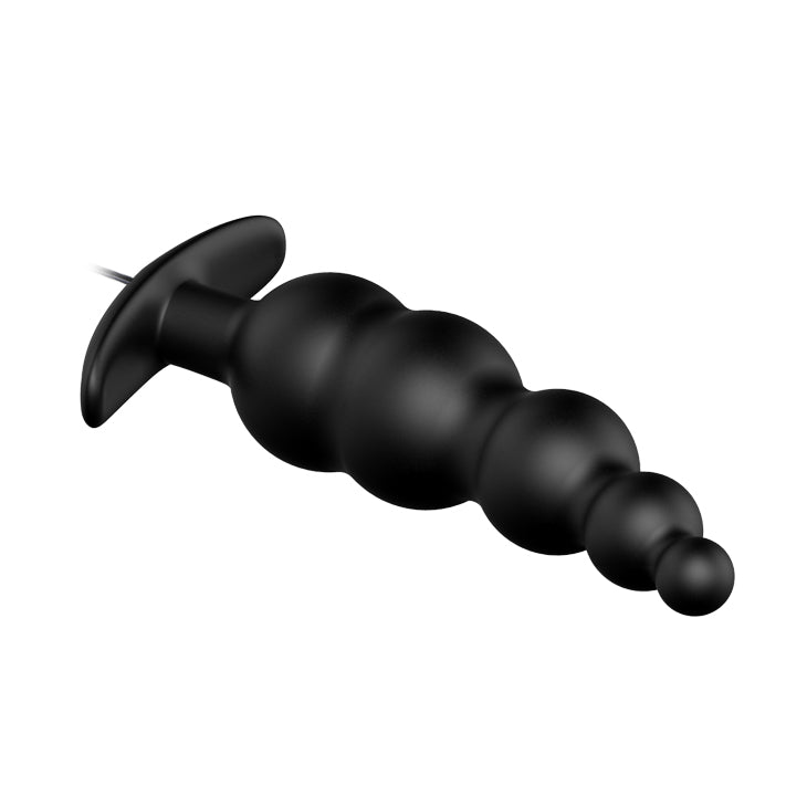 Pretty Love Vibrating Bead Butt Plug Black - GreatEagleInc