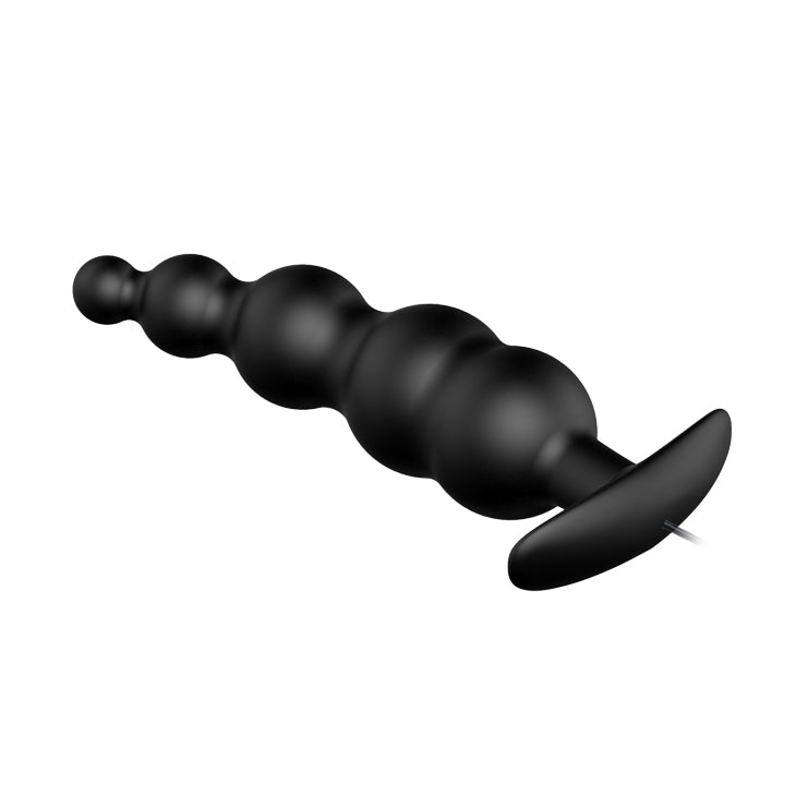 Pretty Love Vibrating Bead Butt Plug Black - GreatEagleInc