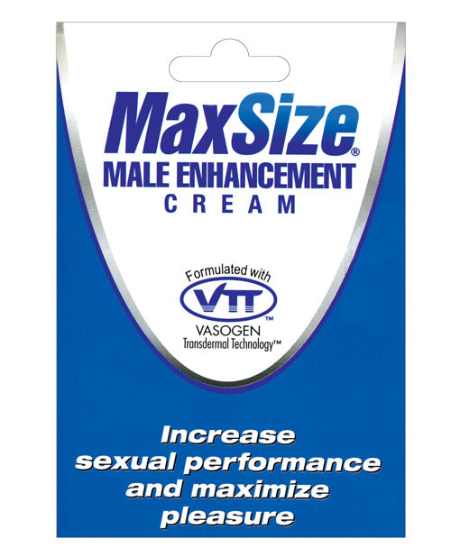 Max Size Male Enhancement Cream - Individual Foil Packet - GreatEagleInc
