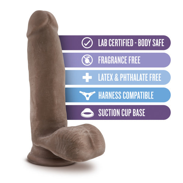 Au Naturel 7 Dildo W/balls Chocolate 