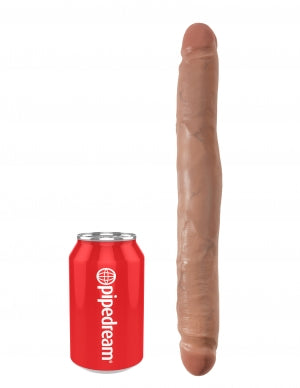 King Cock 12 Slim Double Dildo Tan 