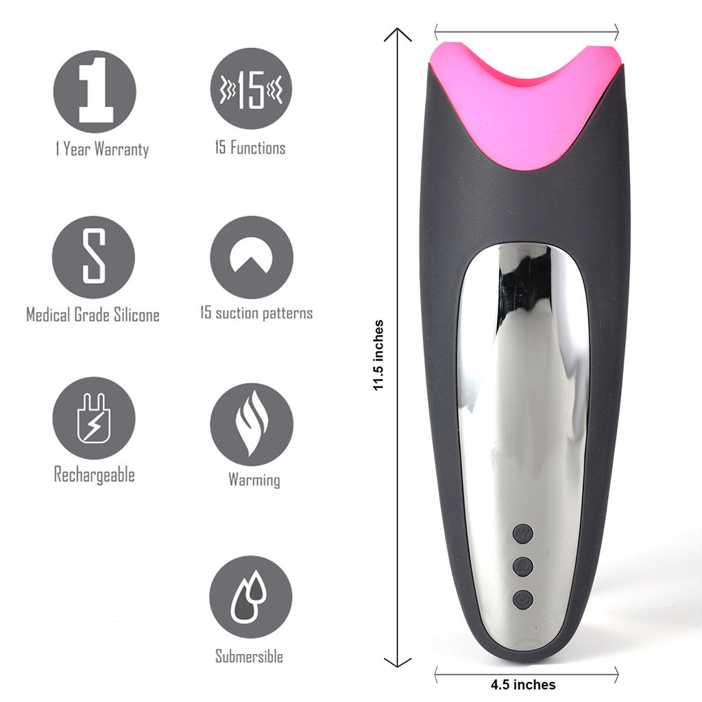 Piper Rechargeable Multi Function Masturbator W/ Suction - GreatEagleInc