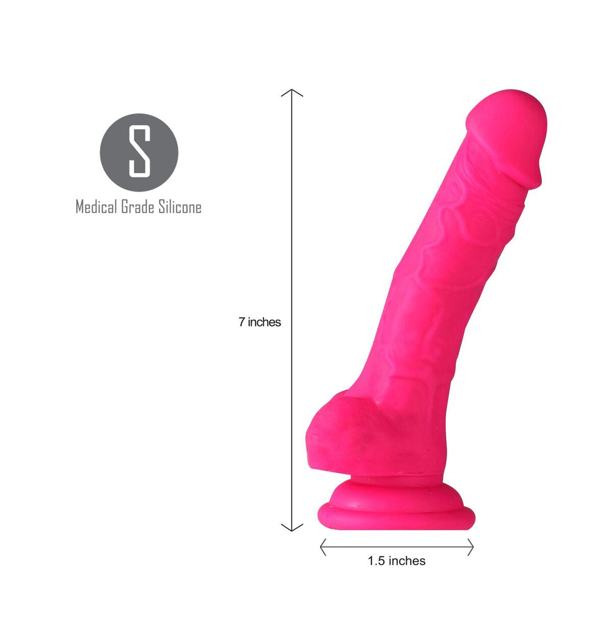 Billee 7 Realistic Silicone Dong Neon Pink " - GreatEagleInc