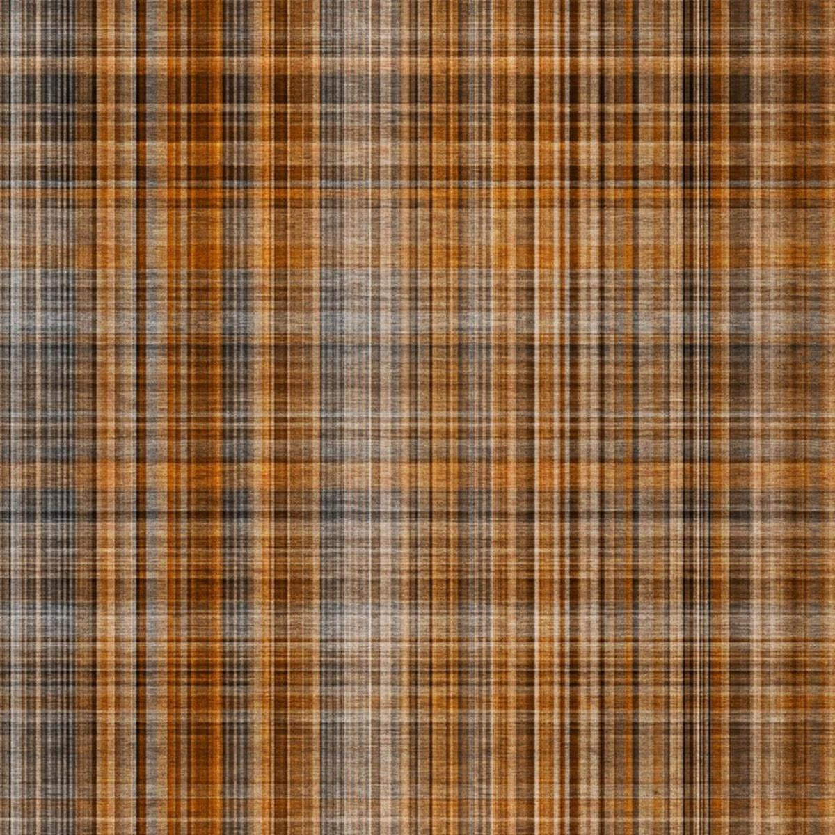 10' X 14' Terra Cotta And Taupe Plaid Shag Washable Area Rug With UV Protection - Home & Garden