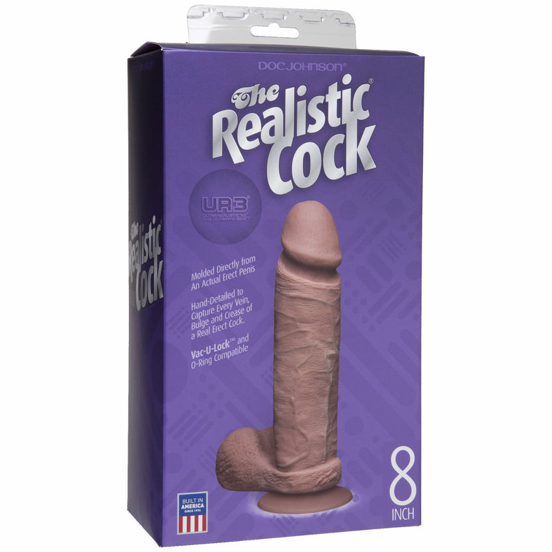 Realistic Cock Ultraskyn Brown 8in Bx