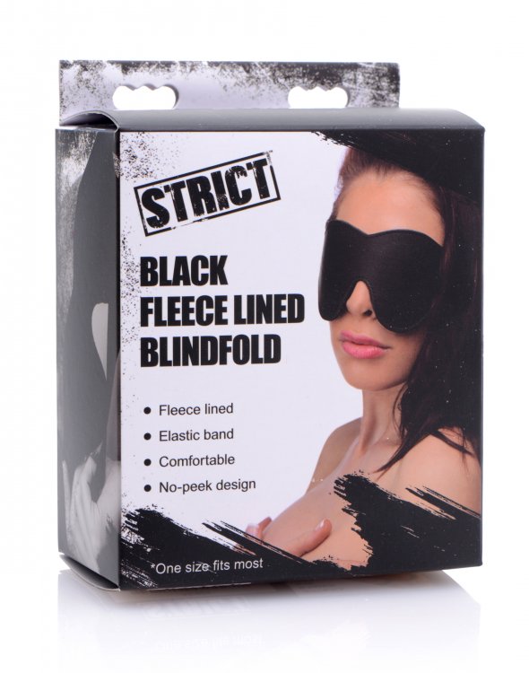 Strict Black Fleece Lined Blindfold