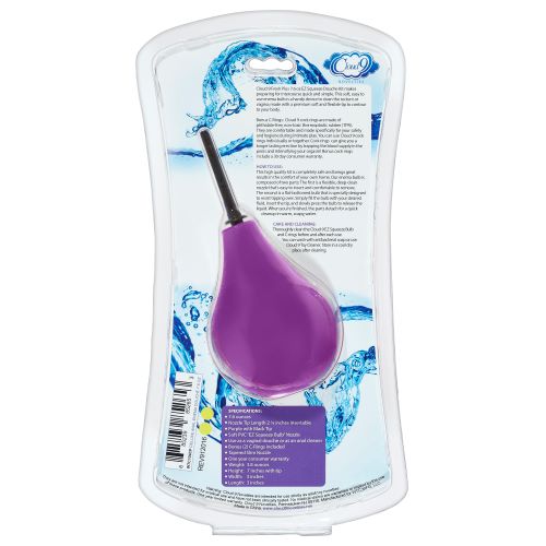 Cloud 9 Fresh + Deluxe Anal Soft Tip Enema Douche 7.6 Oz W/ Ez Squeeze Bulb & 2 C-rings - GreatEagleInc