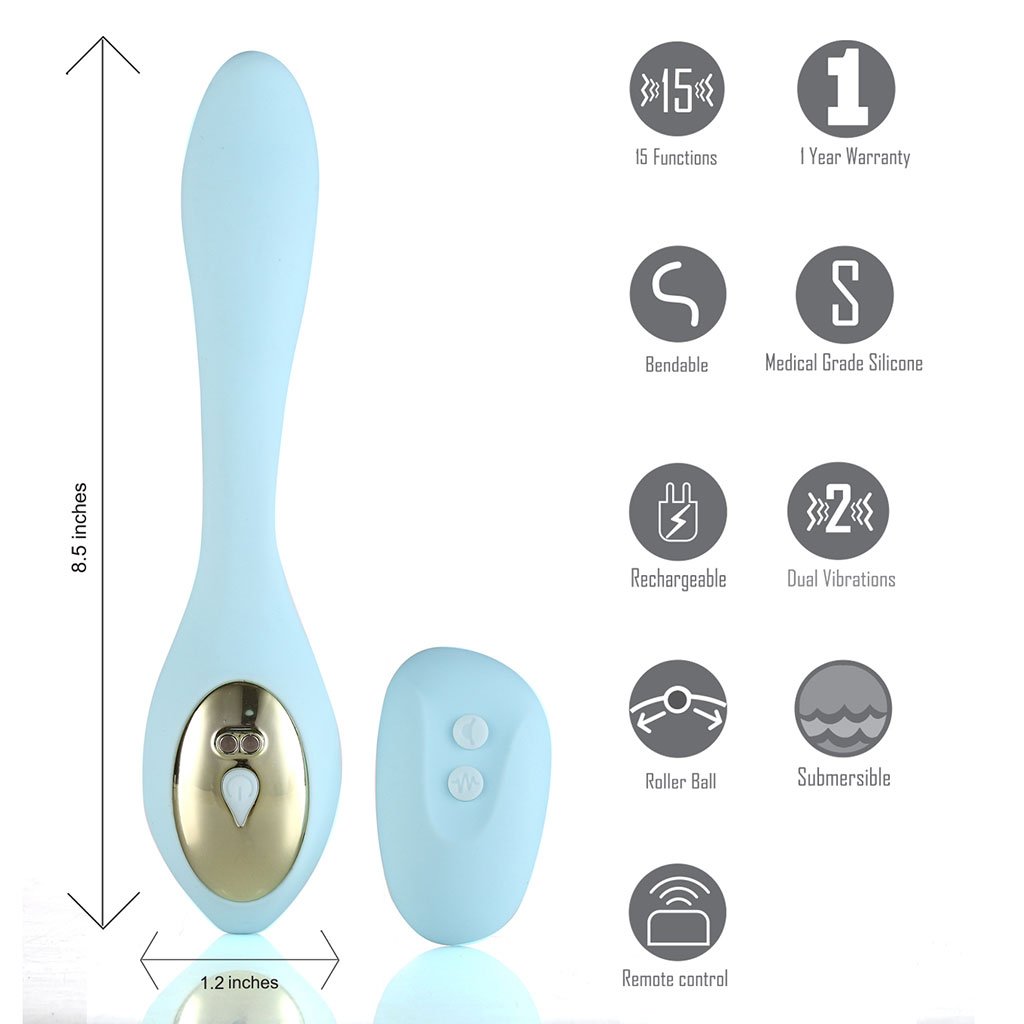 Harmonie Dual Vibrator Teal Silicone Rechargeable (out Mid March) - GreatEagleInc