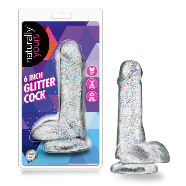 Naturally Yours 6 Glitter Cock Sparkling Clear " - GreatEagleInc