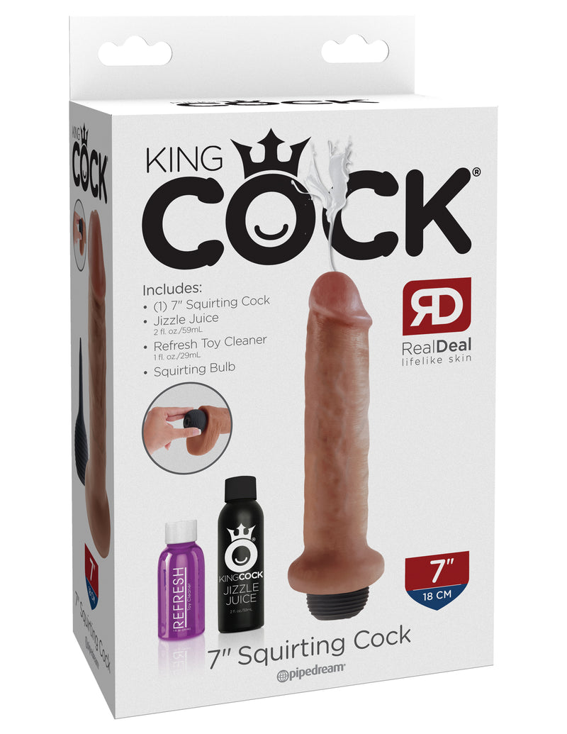 King Cock 7 Squirting Cock Tan "