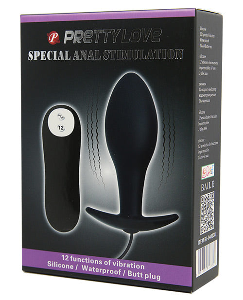 Pretty Love Vibrating Bulb Shaped Butt Plug - Black Default Title