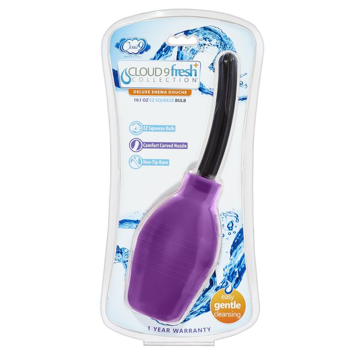 Cloud 9 Fresh + Deluxe Anal Soft Tip Enema Douche Oz W/ Ez Squeeze Bulb 10.1 oz