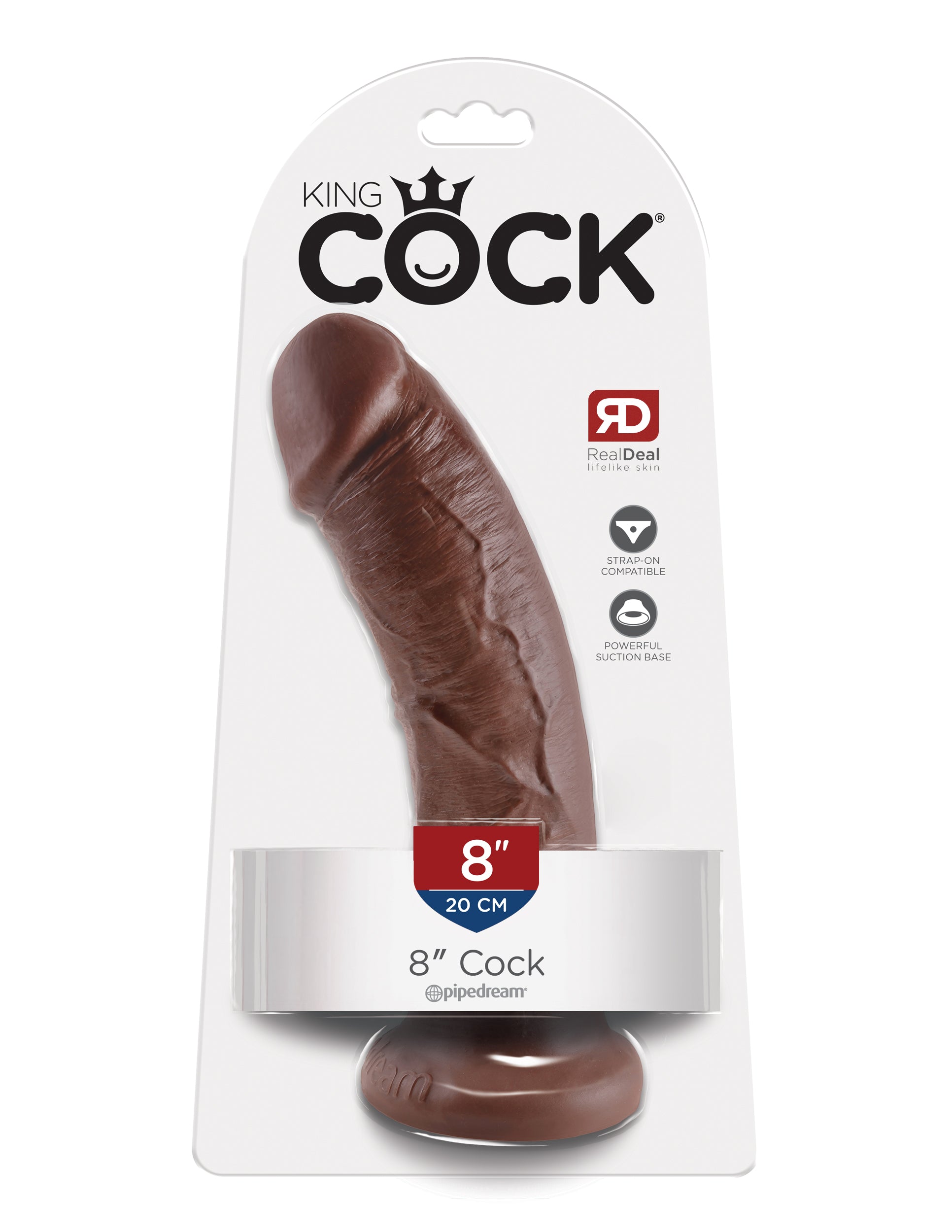 King Cock 8in Cock Brown