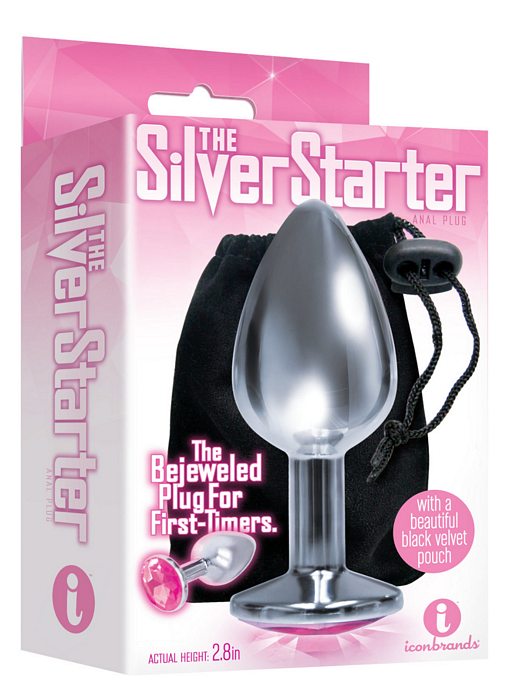 9's Silver Starter Bejeweled Steel Plug