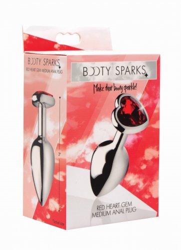 Booty Sparks Red Heart Gem Anal Plug - GreatEagleInc