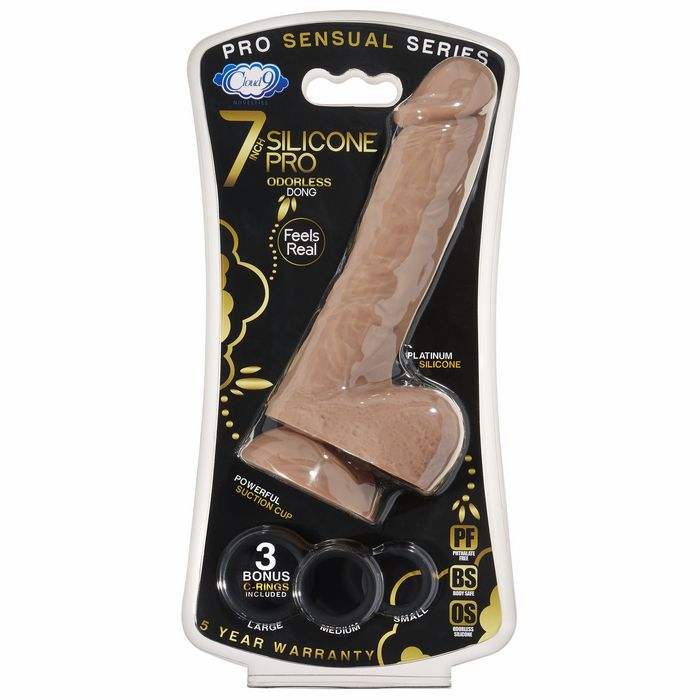 Cloud 9 Pro Sensual 7" Premium Silicone Dong W/ C Rings - GreatEagleInc