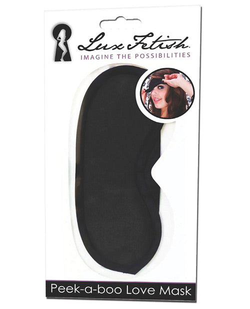 Lux Fetish Peek-a-boo Love Mask - Black Default Title