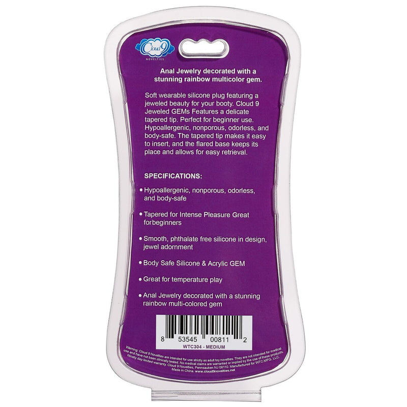 Cloud 9 Gems Black Silicone Anal Plug - GreatEagleInc