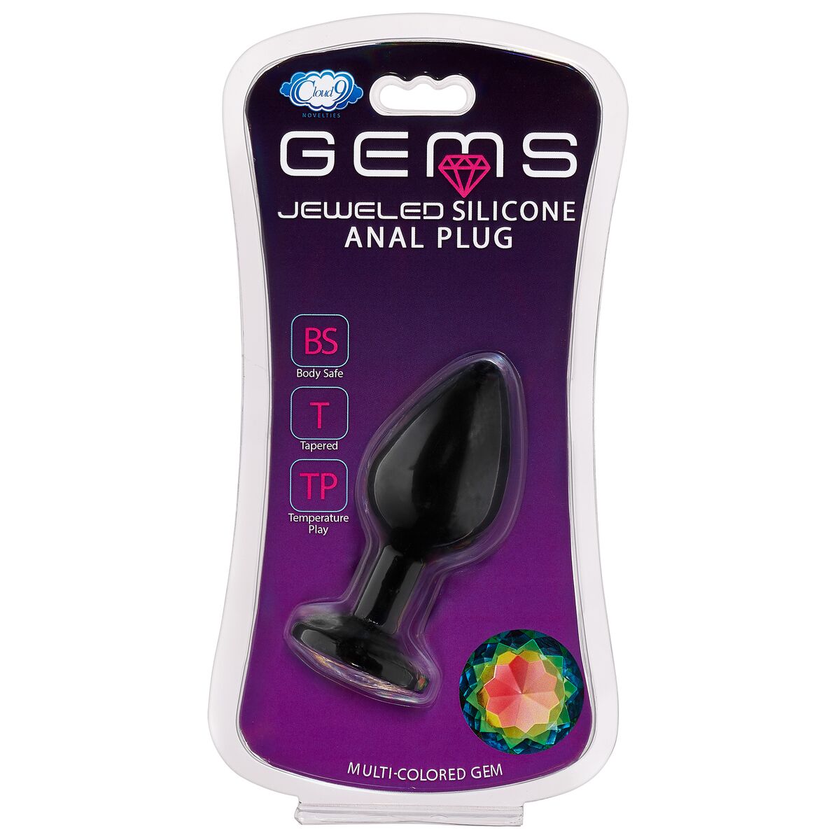 Cloud 9 Gems Black Silicone Anal Plug - GreatEagleInc