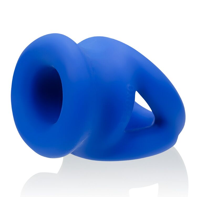 Tri Squeeze Cocksling Ball Stretcher Oxballs Silicone Tpr Blend Ice - GreatEagleInc
