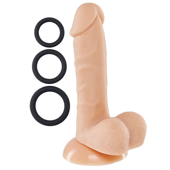 Pro Sensual Premium Silicone Dong W/ 3 C Rings Flesh 6 " - GreatEagleInc