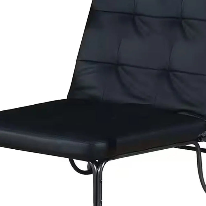 75" Black Faux Leather Tufted Convertible Chair Homeroots Living Room
