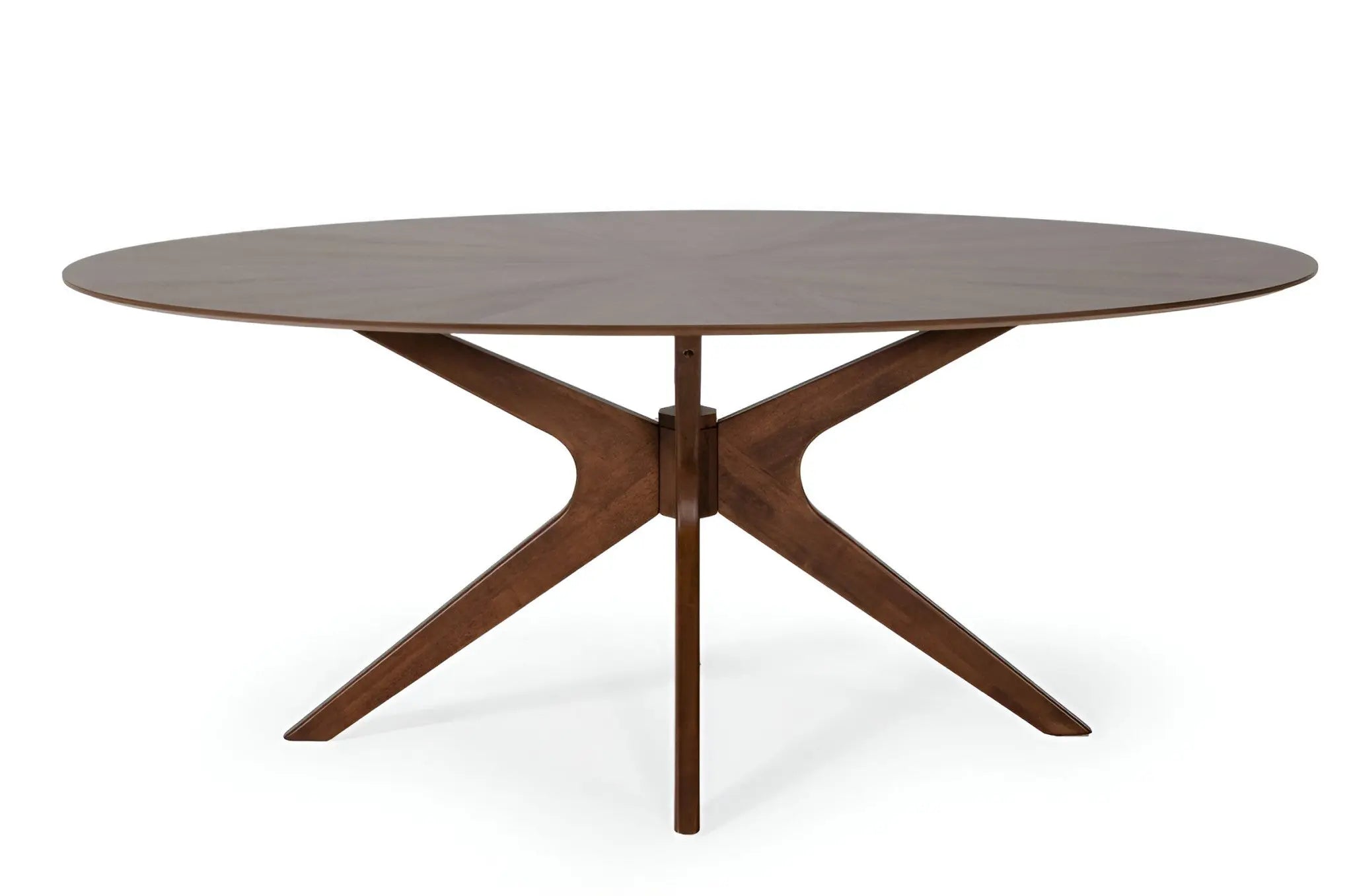 75" Brown Oval Solid Manufactured Wood Pedestal Base Dining Table Homeroots Kitchen & Dining