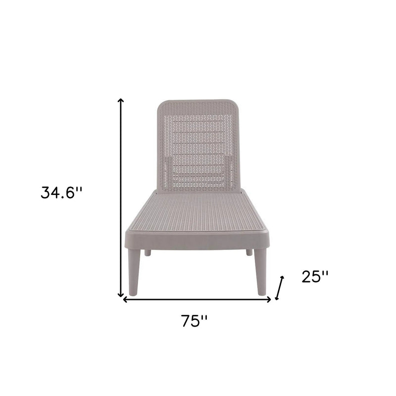 75" Taupe Heavy Duty Plastic Outdoor Stacking Chaise Lounge Homeroots Outdoor